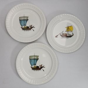 (3) Pontesa Ironstone Spain Boat Theme Plates